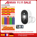 2K Wireless Rechargeable Battery Camera with 2.4G WiFi for Home Surveillance, PIR Detection, IP65 Rating, Compatible with ANRAN App - 1Pc