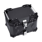 Motorcycle Top Case, Universal Aluminum Alloy Motorbike Tail Box with Leather Lining, 55L Waterproof Detachable Motorcycle Top Box with Lock & Back Cushion, Fit for 99% of Motorcycle Frames