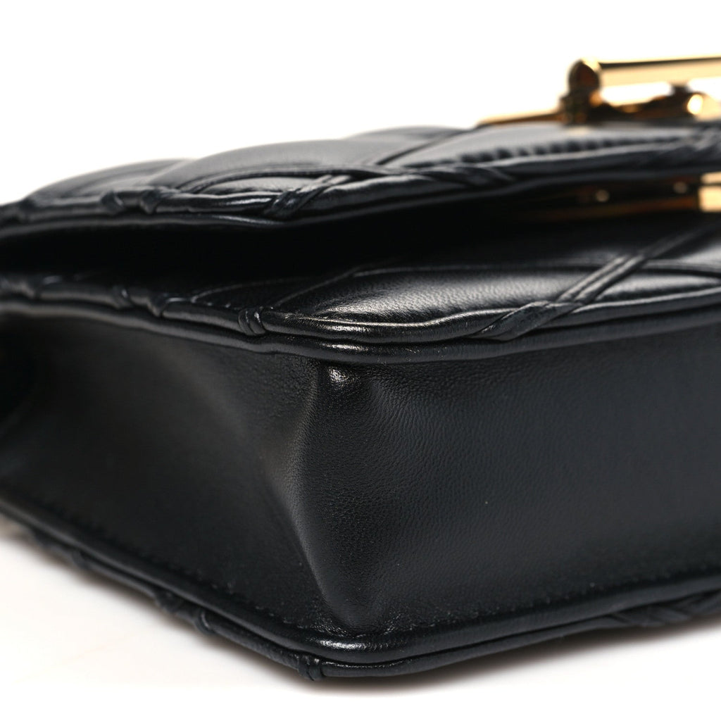 Lambskin Malletage Wallet On Chain GO-14 Black