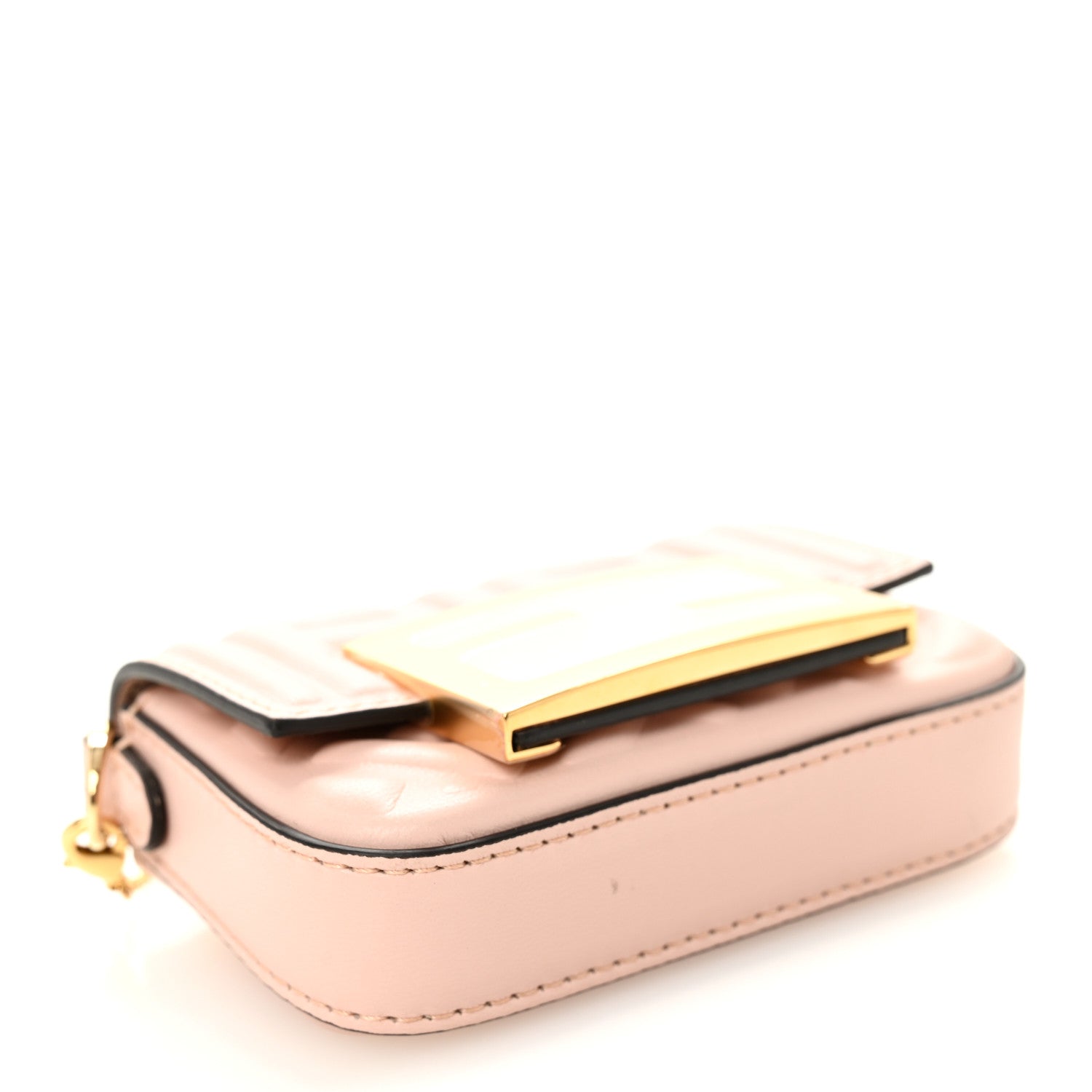 Nappa Matisse FF Embossed Nano Baguette Charm Rosa Quarzo