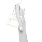 TPU FF Vitello Century Plexiglass Medium Runaway Shopper Tote White