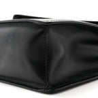 Saffiano Soft Calfskin Metal Triangle Logo Envelope Chain Shoulder Bag Black