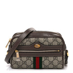 GG Supreme Monogram Web Mini Ophidia Shoulder Bag Brown