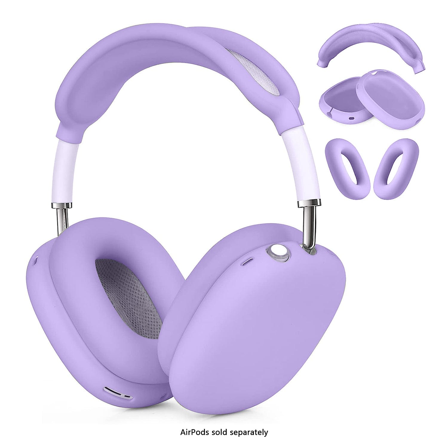 SAHARA - Silicone Combo Kit Case for Apple AirPods Max Headphones - Purple Orchid