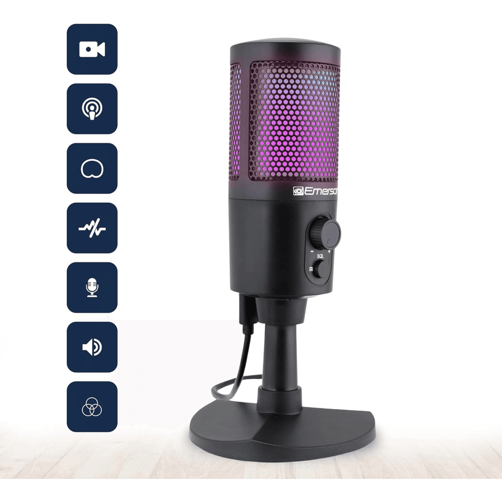 USB Gaming & Streaming Microphone with RGB Lighting