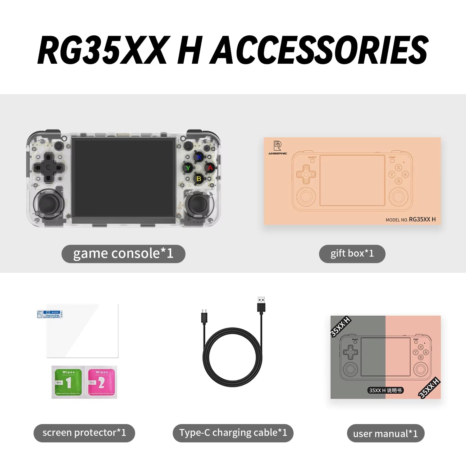 Handheld Game Console with 3.5'' IPS Screen, HDMI Output, and Linux System - Retro Video Game Simulator for Kids