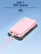 12000mAh Portable Power Bank with Built in Cables Mobile Phone Portable Charger Power Phone Charger Backup Battery for IPhone,Andriod Phone, Galaxy Ect.