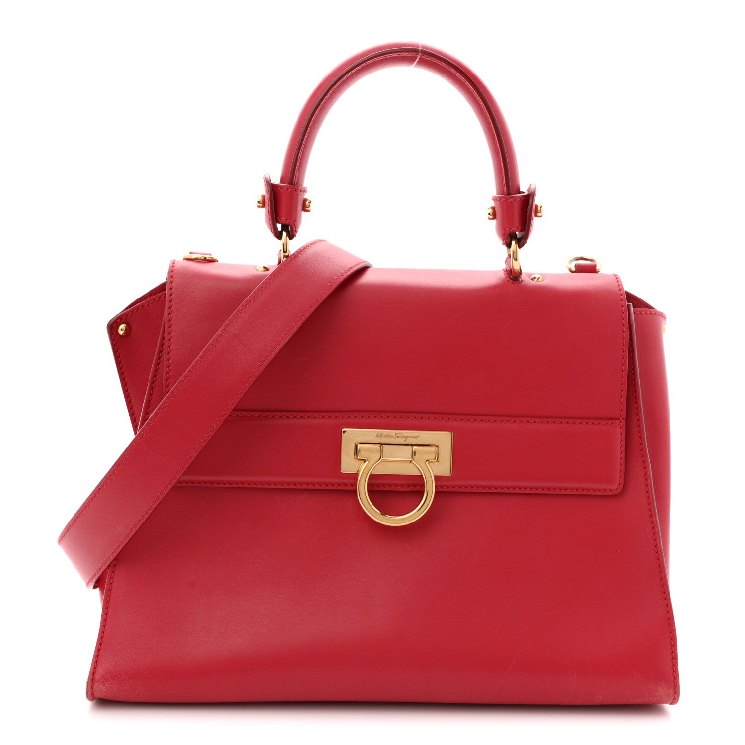 Calfskin Medium Sofia Shoulder Bag Red