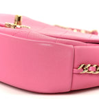 Goatskin Stitched Casual Trip Single Flap Pink