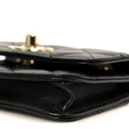 Lambskin Quilted Trendy CC Card Holder On Chain Black