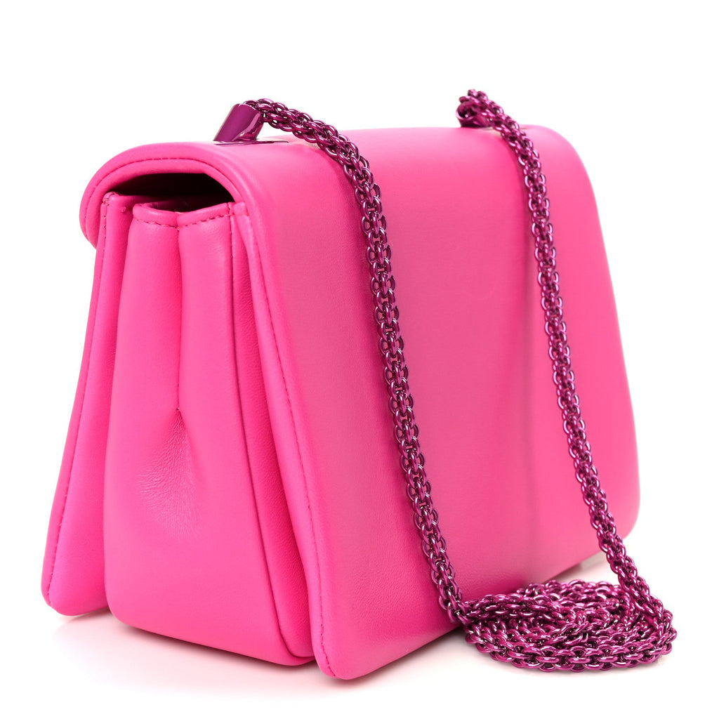 Nappa Monochrome One Stud Chain Clutch Pink PP