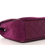 Suede Lambskin Scallop Quilted Medium Pagoda Flap Purple