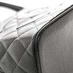 Caviar Quilted Medallion Tote Black