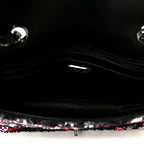 Sequin Logo Single Flap Pink Silver Black