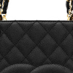 Caviar Quilted Grand Shopping Tote GST Black