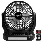 Solar-Powered BT Speaker with FM Radio, LED Flashlight & Fan