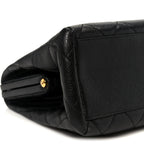 Caviar Quilted Kisslock Shoulder Bag Black