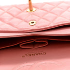 Caviar Quilted Medium Double Flap Pink