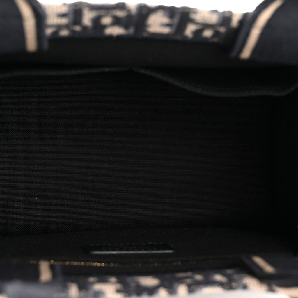 Oblique Calfskin Small Book Tote With Strap Blue Multicolor