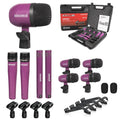 Drum Microphone Kit 9Pc All Metal Drummer Mics Tom/Snare & Cymbals Wired Instrument Drums Set