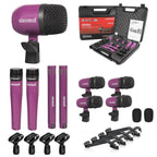 Drum Microphone Kit 9Pc All Metal Drummer Mics Tom/Snare & Cymbals Wired Instrument Drums Set