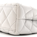 Shiny Aged Calfskin Quilted Nano Kelly Shopper Light Grey