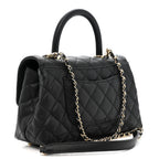 Caviar Quilted Mini Coco Handle Flap Black