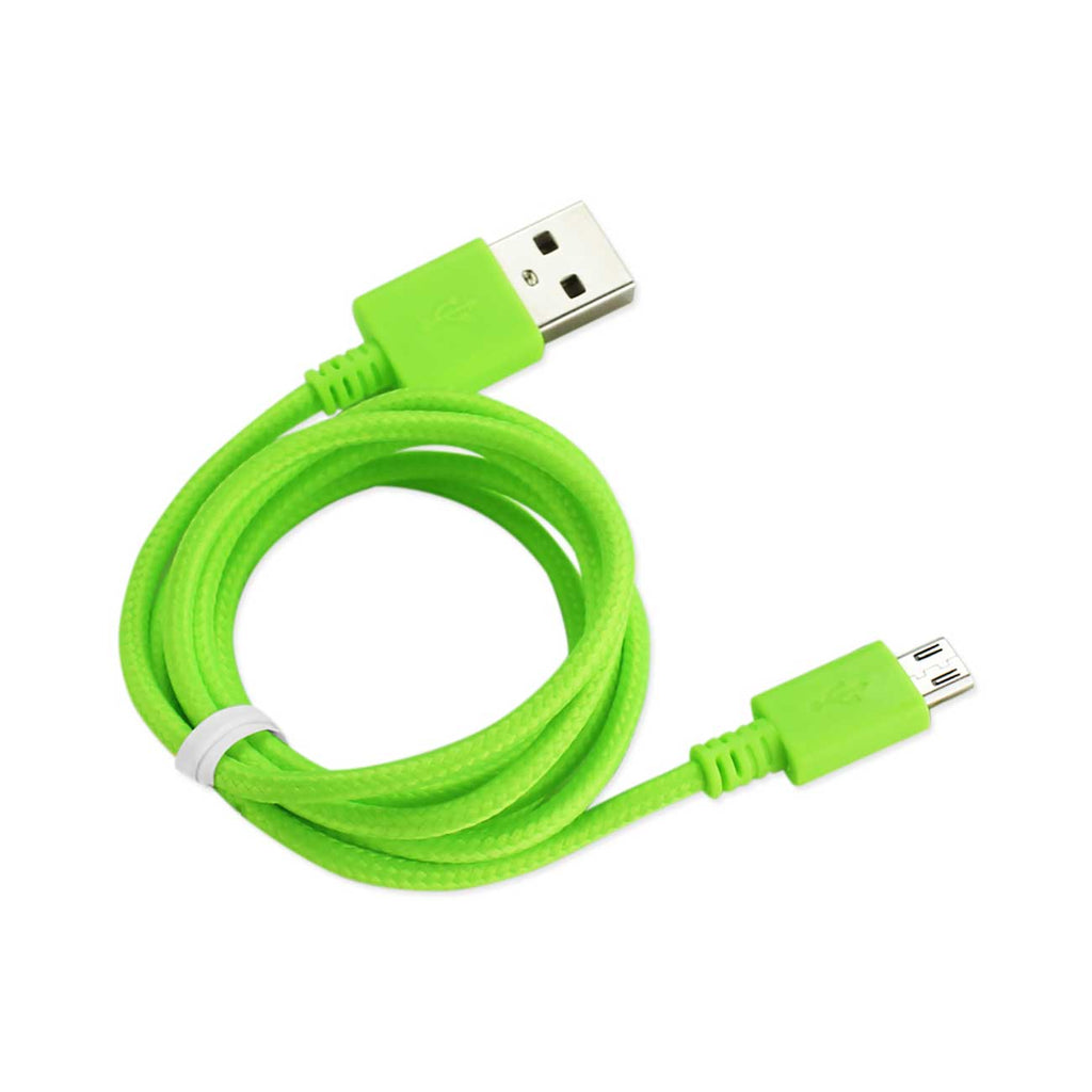 Reiko Braided Micro Usb Data Cable 3.3 Feet In Green