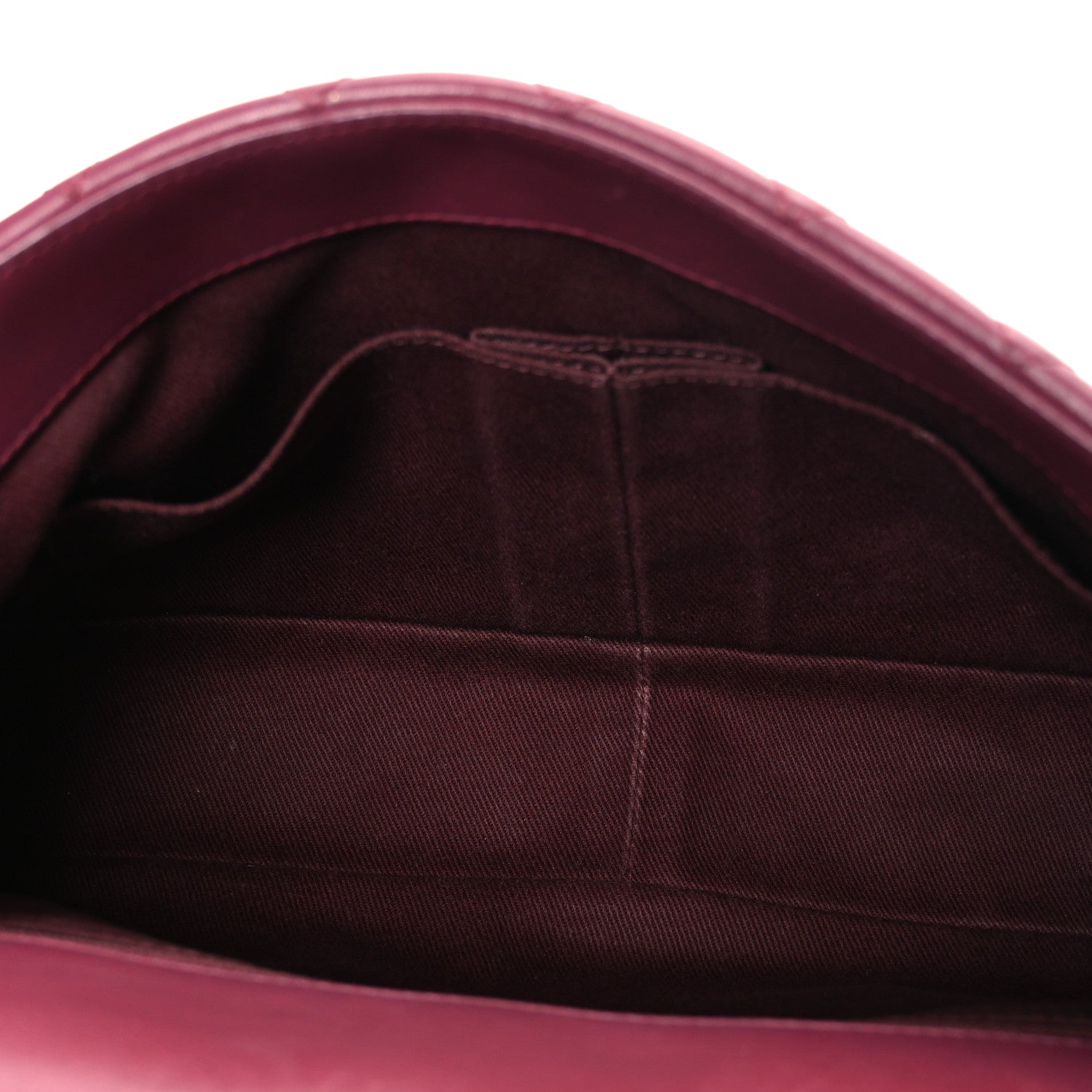 Lambskin Quilted Medium Tri-Color Flap Burgundy Dark Pink