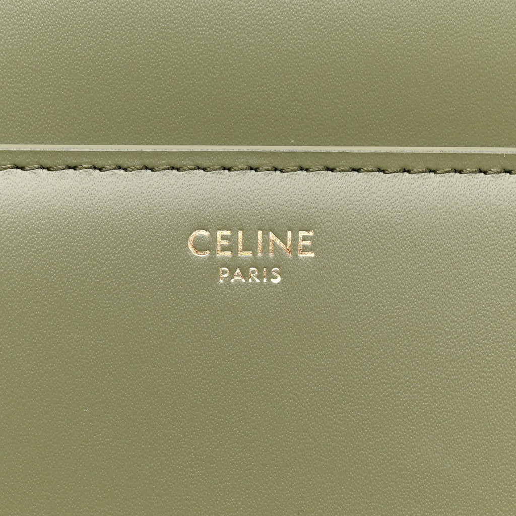 Satinated Calfskin Medium 16 Top Handle Bag Sage