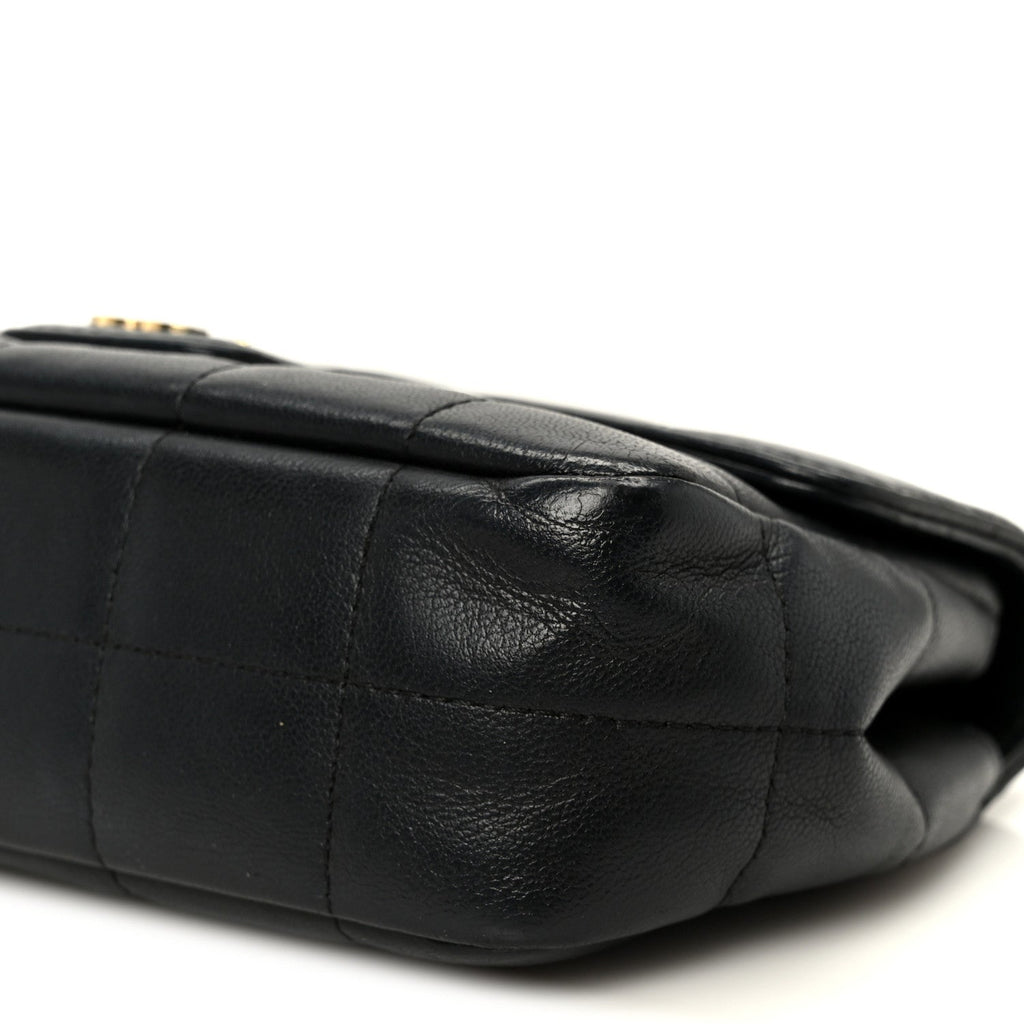 Lambskin Quilted Mini Chocolate Bar Flap Black