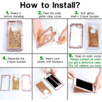 Entronix Case Compatible with iPhone 15 Pro - Liquid Glitter Triple-Layer Heavy Duty Protection