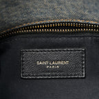 Denim Quilted Small Loulou Puffer Monogram Chain Satchel Blue Cinnamon