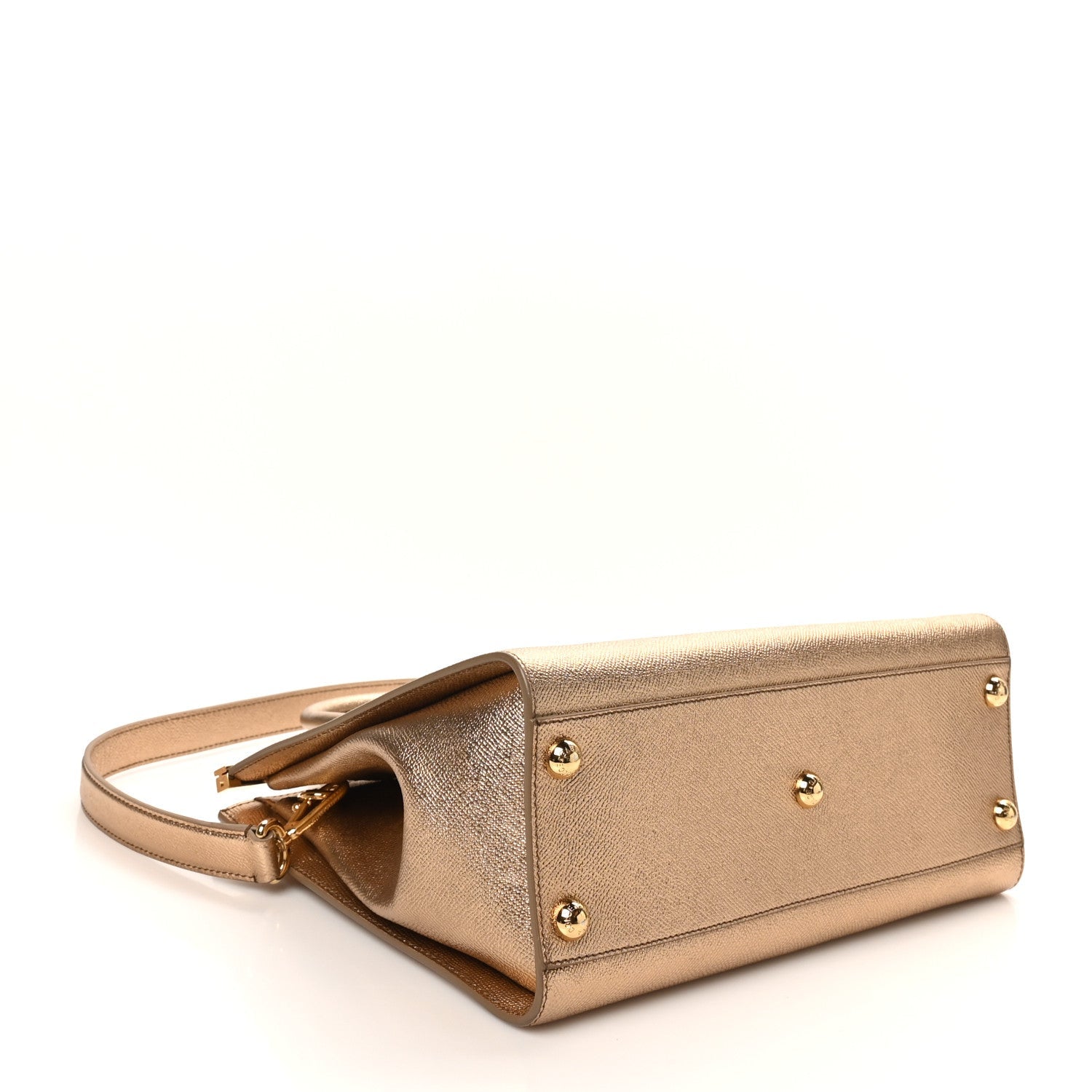 Metallic Dauphine Medium Frame Tote Gold