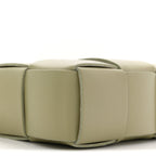 Calfskin Maxi Intrecciato Cassette Pouch On Strap Travertine