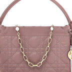 Lambskin Cannage Milly Mini Drawstring Bag Pink Peony