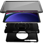 SAHARA - Protection Hand Strap Series Case for Samsung Galaxy Tab S10 Ultra, Tab S9 Ultra, and Tab S8 Ultra - Black