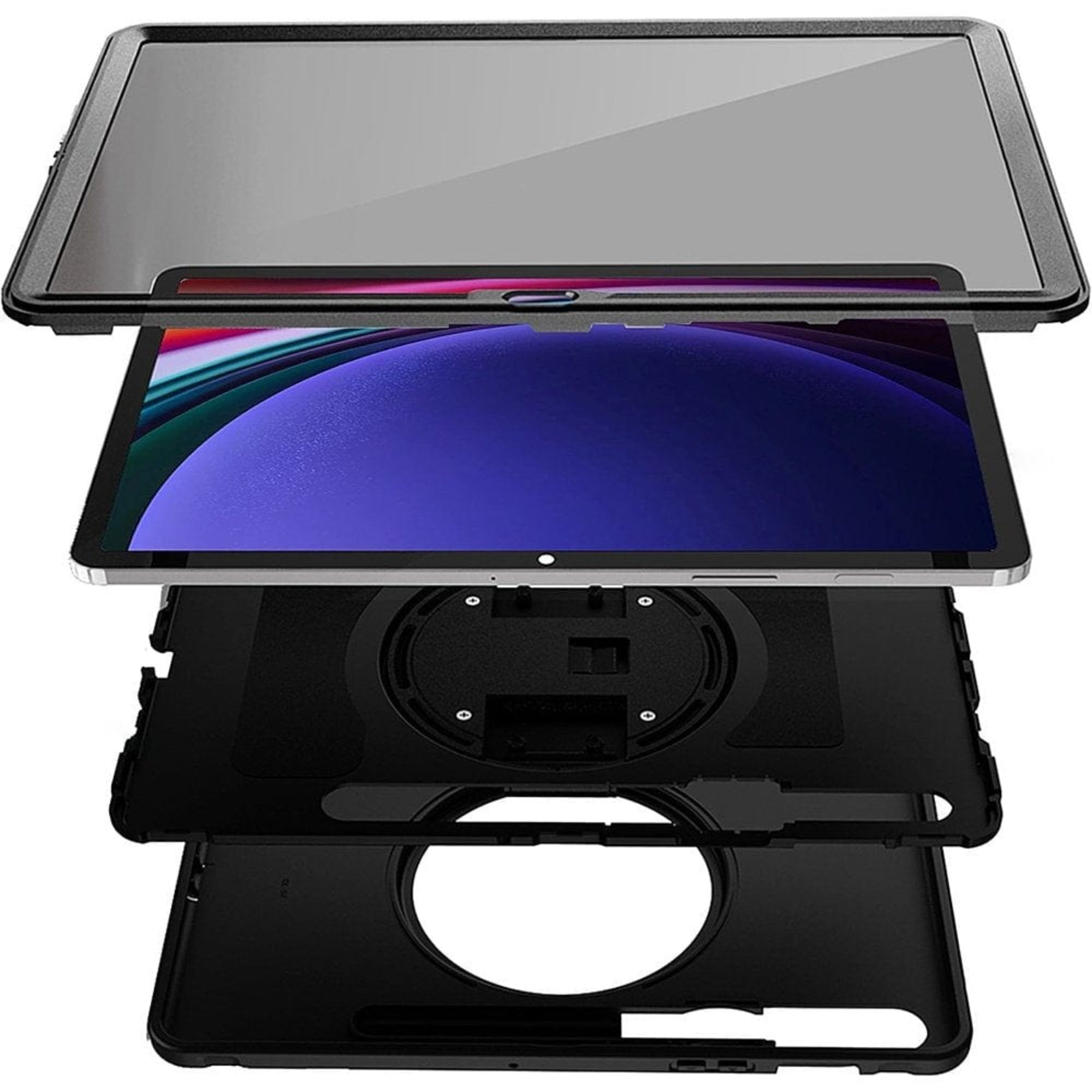 SAHARA - Protection Hand Strap Series Case for Samsung Galaxy Tab S10 Ultra, Tab S9 Ultra, and Tab S8 Ultra - Black