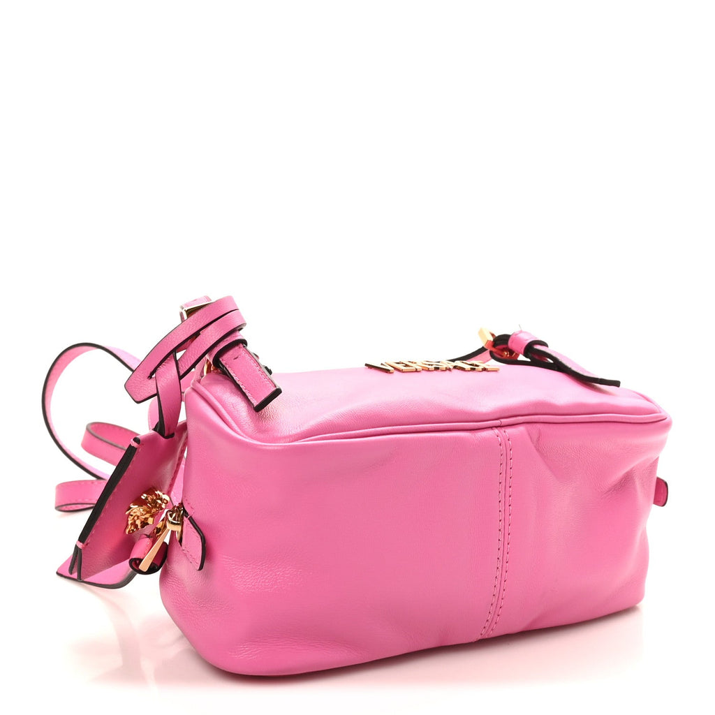 Lambskin Tag Bowling Bag Pink