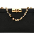 Satin Small Marlene Chain Clutch Black
