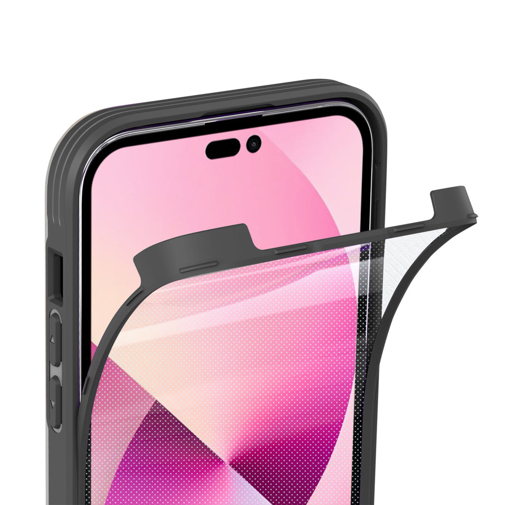 Full Protection With Mobile Phone Protective Film Slide Camera Lens Phone Case For Iphone 14 Pro In Gray