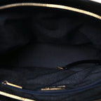 Crumpled Calfskin En Vogue Rope Hobo Bag Black