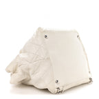 Lambskin Quilted Beijing Backpack Bag White