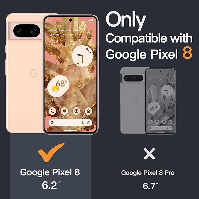 Entronix Case Compatible with Pixel 8 - [Hard Back] Clear Cover