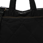 Nylon Quilted Diaper Tote Bag Black