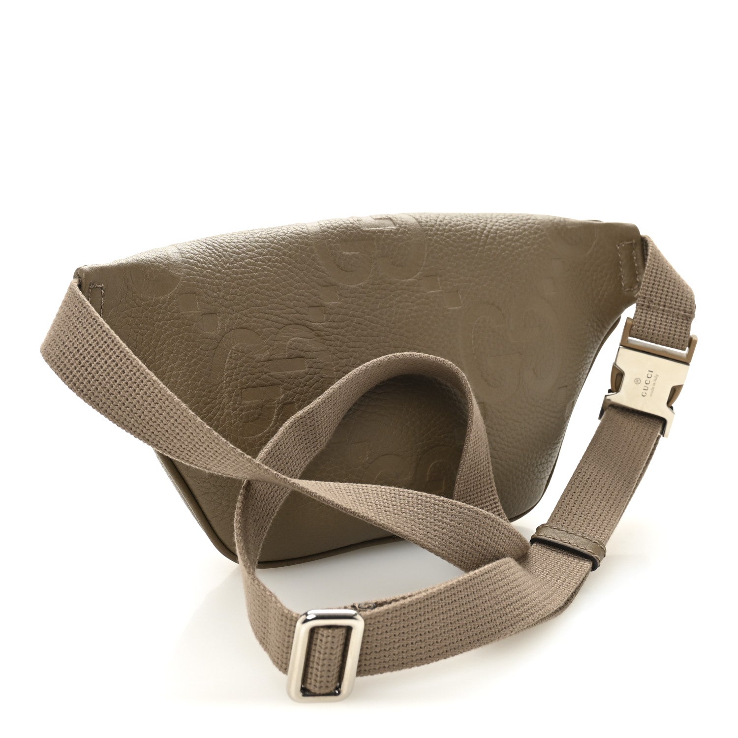 Piuma Calfskin Jumbo GG Embossed Small Belt Bag Good Taupe