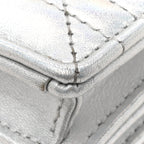 Iridescent Metallic Lambskin Cannage Mini My Dior Bag Silver