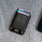 MAGSAFE Black Full-Grain Leather Wallet with RFID Protection and Magnetic Features - Black