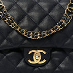 Caviar Quilted Small CC You Flap Navy