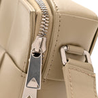 Lambskin Maxi Intrecciato Cassette Camera Bag Travertine